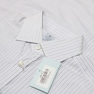 Truzzi NWT Dress Shirt Size 16/41 US White & Blue Striped 100% Cotton