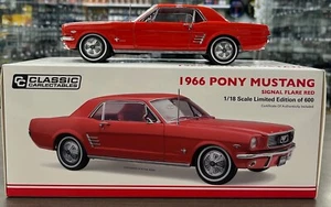 371212 1966 FORD PONY MUSTANG RHD SIGNAL FLARE RED 1:18 SCALE MODEL CAR - Foto 1 di 19