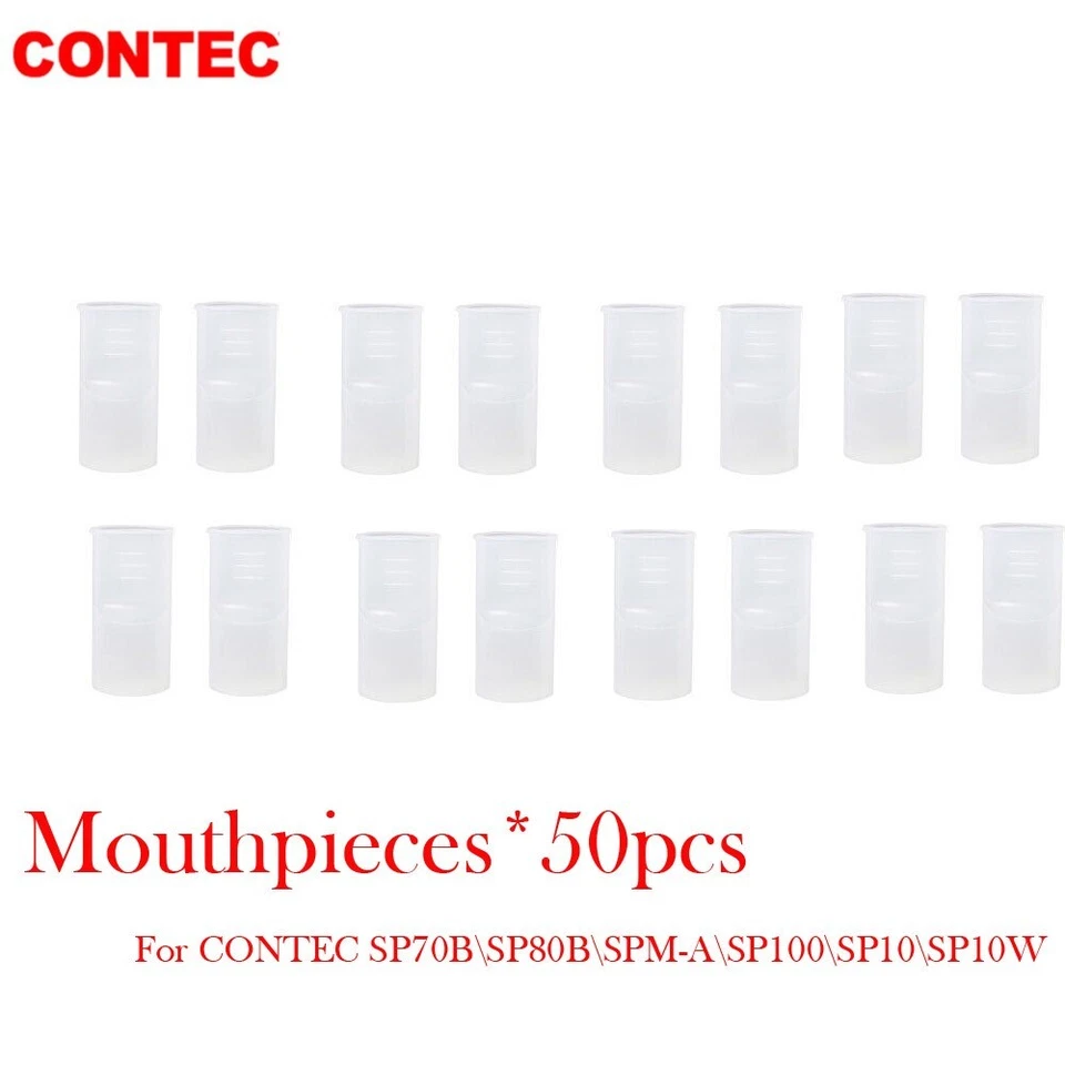 50 многоразовых мундштуков для цифрового спирометра CONTEC SP10, SP80B, SPM-A/D, SP100, - Изображение 1 из 1