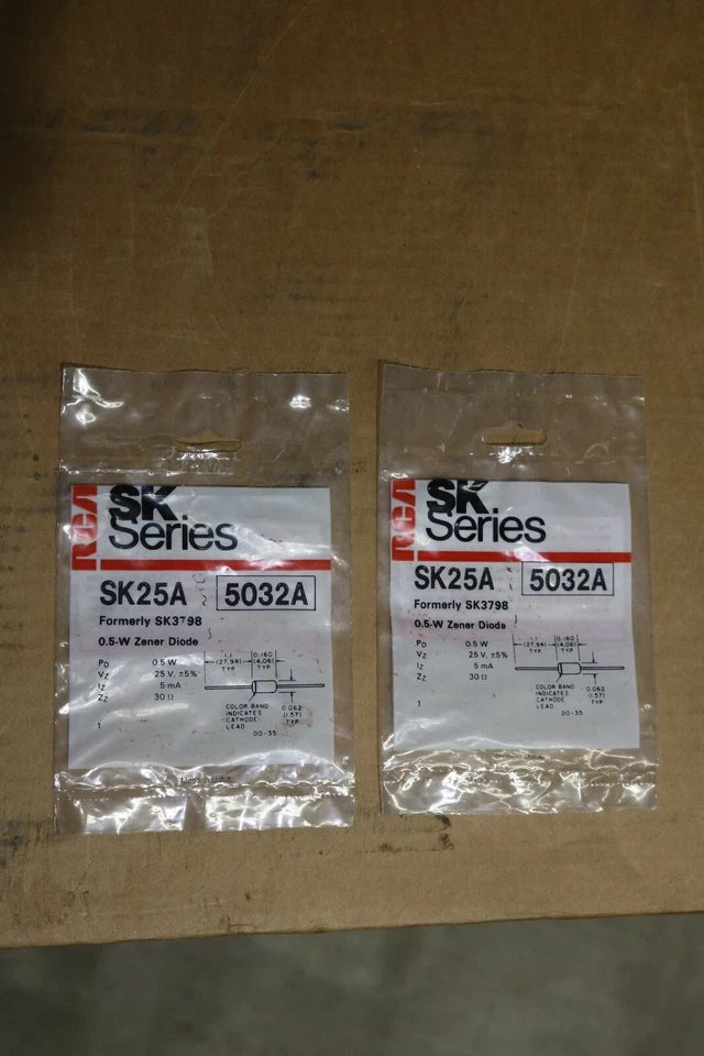 批量 5 件 - RCA SK 系列 SK25A 以前 SK3798 0.5-W Zener 二极管 — 第 1/3 张图片