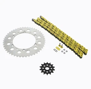 Kawasaki KX250F 250 F 2006-2014 anillo tórico amarillo cadena y piñón plata 14/48 114 L - Imagen 1 de 4