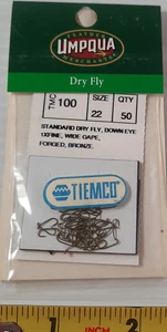 Bag of 50 Tiemco TMC #100 size 22 Dry Fly Tying Hooks code 3 - Picture 1 of 2