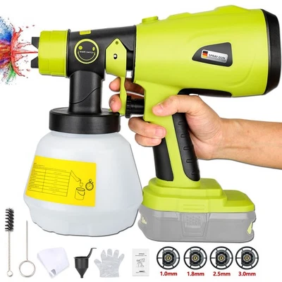 JHJQZCYG NEW Cordless High Pressure Spray Gun Airless Paint Sprayer For Ryobi 18V Battery