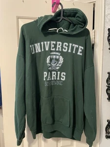 Vintage Universite de Paris Sorbonne Green Hoodie XL - Bild 1 von 5