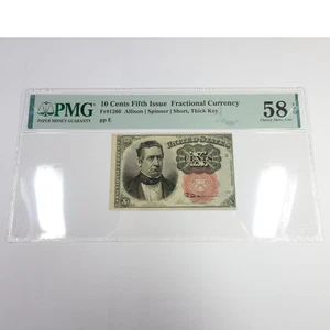 1874 PMG Choice AU58 EPQ United States Fractional Currency 10c FR 1266 #57290F - Picture 1 of 3