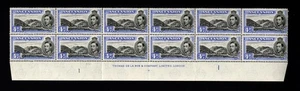 ASCENSION 1938-53 4d P. 13½ SG 42c, IMP/PL. BLOCK OF 12 INCL "RILL", MNH C. £216 - Picture 1 of 2