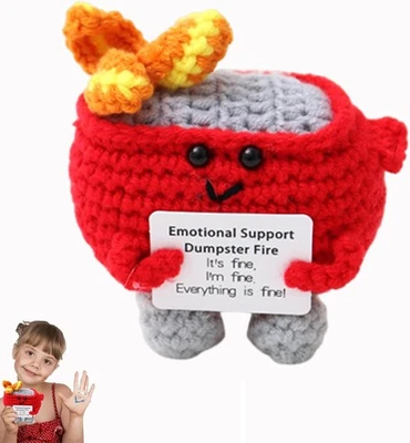 GETFACAI Emotional Support Dumpster Fire, Emotional Support Plush, Plush Toy, Adorable S