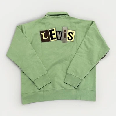 Levi's Skateboarding Sweatshirt Mens Medium Quarter-Zip Jade Green Relaxed - Image 1 of 4
