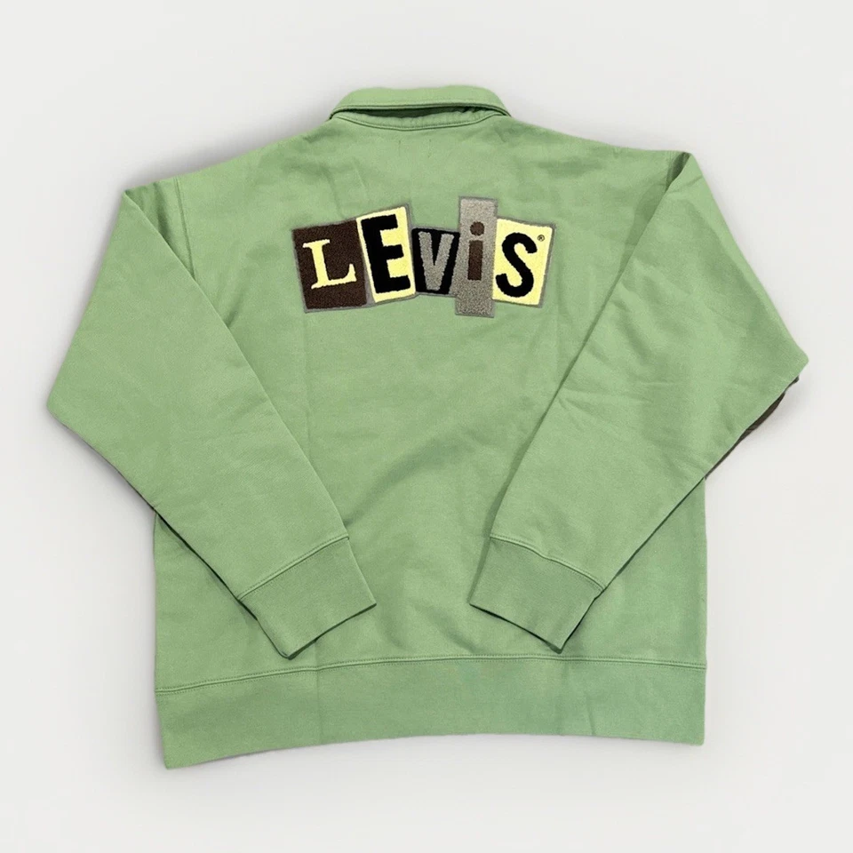 Levi's Skateboarding Sweatshirt Mens Medium Quarter-Zip Jade Green Relaxed