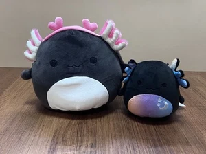 Squishmallows 8" Jaelyn Axolotl Black Plush BNWT New Heart Headband 5” Zanda Set - Picture 1 of 2