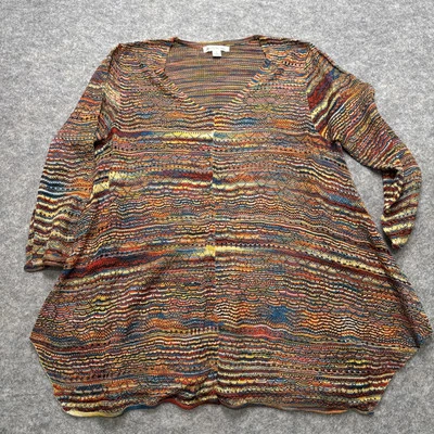 Suéter John Paul Richard Ligero Tejido Arco Iris Talla Grande Línea A Cuello en V Foto 1 de 4