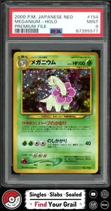PSA 9 MINT Meganium-Holo Premium File #154 2000 Pokemon Japanese Neo - Picture 1 of 2