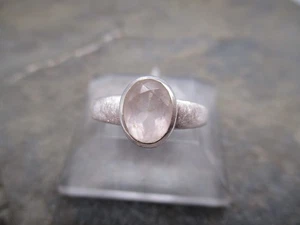 Damen Ring schlicht 925 Silber gebürstet Rosenquarz oval Schliff  Rg 56/16 M - Bild 1 von 5