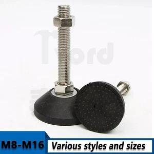 M8-M16 Rubber Adjustable Levelling Feet Swivel Articulating Level Leg Furniture - Picture 1 of 5