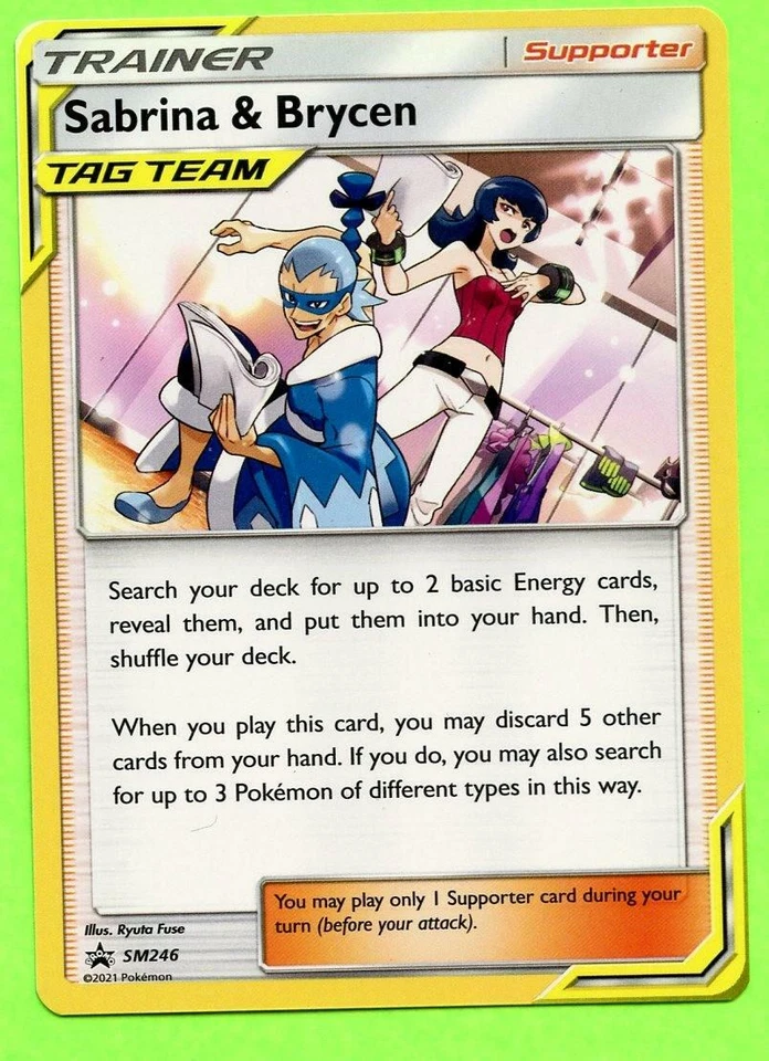 Sabrina & Brycen - Near Mint SM246 Sun & Moon Black Star Promo Pokemon - Image 1 of 1