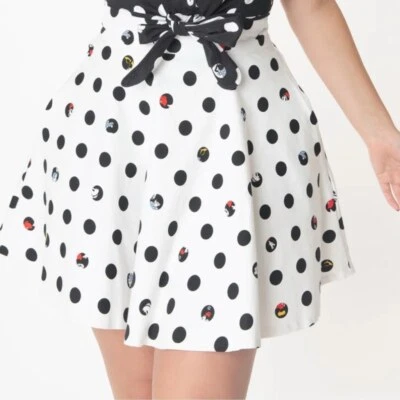 Falda Stitch Shoppe Loungefly Mickey & Minnie Dot Nadia Talla XL Para Mujer’s Disney Foto 1 de 4