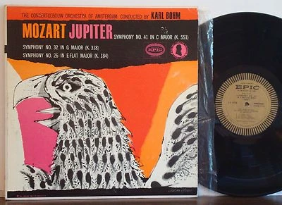MILTON GLASER COVER Karl Bohm-Concertgebouw MOZART-Jupiter SCARCE 1956 EPIC LP - Image 1 of 4