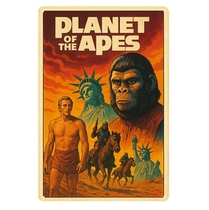 Póster metálico de la película El planeta de los simios - Letrero coleccionable - Tamaño: 20x30 cm - Imagen 1 de 4
