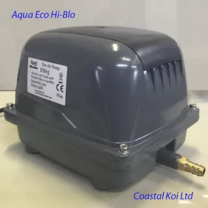 HI BLOW AIR PUMP AQUA ECO 65 ,80 ,100 ,120 LTR KOI POND FILTER LOW WATTS - Picture 1 of 4