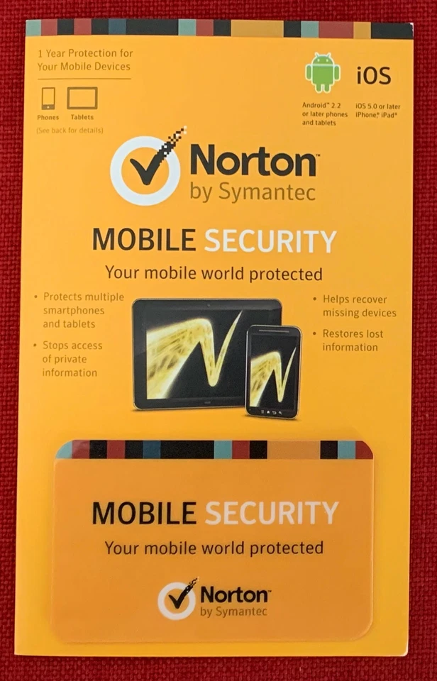 Norton Mobile Security 2025, 10 Devices, 1 Year (iOS and Android only) Key Card - Image 1 of 1