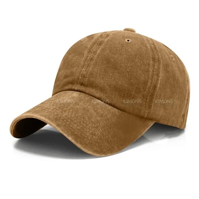 Nueva gorra de béisbol estilo polo liso de algodón lavado teñido sombrero papá 2 dos tonos Foto 1 de 4