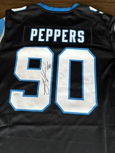 Julius Peppers Signed Carolina Panthers Authentic NFL Nike Black Jersey With COA - Picture 1 of 6