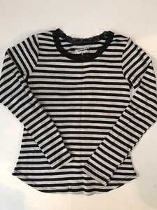 NUEVO CON ETIQUETAS CAMISETA ACANALADA ARIZONA LS - NIÑAS - RET $18 - S 6/7 - NEGRO/GRIS (5BX63 01)(x2) - Imagen 1 de 5