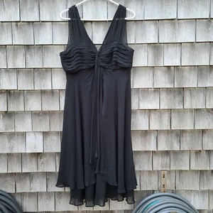 Donna Ricco Black Silk Coctail Dress Women's Size 12 Style 8750010M - Picture 1 of 5