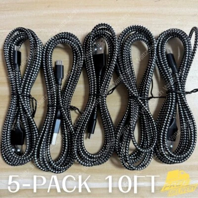 5Pcs Heavy Duty Micro USB Fast Charger Cable Cord For Samsung Android HTC LG Lot - Image 1 of 4