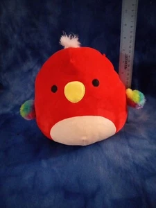Squishmallow Paco The Red Parrot 8 inch KellyToy Plush Rainbow Wings - Picture 1 of 14
