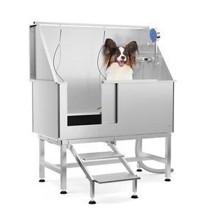 ✅50" Dog Grooming Tub Professional Dog Bathing Station with Steps Faucet for Hom - Picture 1 of 7
