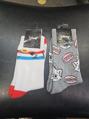 NWT 2 Pairs Women's Disney Crew Socks Aristocats & Toy Story Hot Topic Size 9-11 - Image 1 of 4