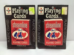 Lot Of 2 New Sealed Vintage ARRCO Streamline No.2 Pinochle Playing Cards Chicago - Picture 1 of 3