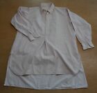 Vintage French cotton chore work shirt nightshirt mid century brown stripes M L