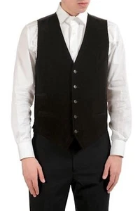 Dolce & Gabbana Men's Brown Corduroy Button Up Vest US S IT 48 - Picture 1 of 5