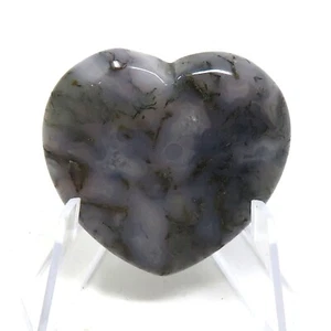 Moss Agate Stone Heart #495 -35mm or 1.37in Valentines Day  Love Pocket Stone - Picture 1 of 6