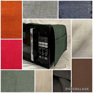 Burlap Microwave Cover with Pockets - Picture 1 of 10