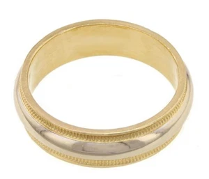 Anello fede nuziale unisex oro giallo 18k 5,6 mm taglia 8-6,5 grammi - Foto 1 di 3