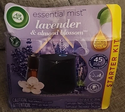 Air Wick Essential Mist Starter Kit - Lavender & Almond - 1 Diffuser & 1 Refill