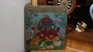 Noah's Ark Slate Rock Wall Picture Plaque,14x12,hangs,vg! - Picture 1 of 6