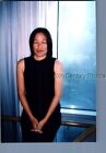 Found Color Photo E_3910 Pretty Woman Posed Sitting With Eyes Closed