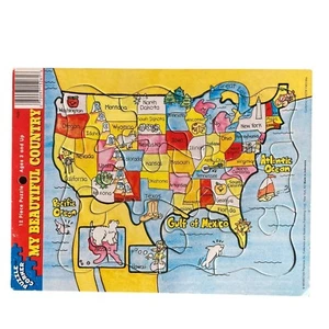 Vtg 1988 My Beautiful Country Cardboard 12 Piece Puzzle United States Ages 3+ - Picture 1 of 4