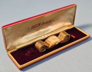 VINTAGE ELGIN 10K GOLD FILLED WATCH WITH DELUXE BOX READ DESCRIPTION - Picture 1 of 13