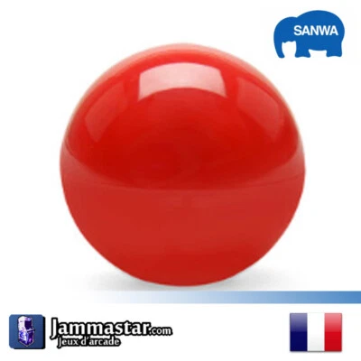 Poignée de joystick originale Sanwa Denshi LB-35 - LB 35 Balltop - Rouge - Red