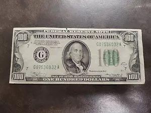 1934 A Chicago, IL $100 Federal Reserve Note Bill Hundred Dollar Circulated - Picture 1 of 11