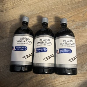 X3 Bottles McCormick Culinary Imitation Vanilla Flavor 32oz EA 04/11/2027 - Picture 1 of 3