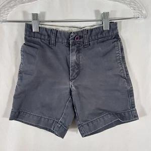 Crewcuts Shorts Boys 4 Grey Chino Pockets Hook Eye Zip 100% Cotton - Picture 1 of 7