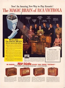 Print Ad RCA Victrola Radio Phonograph 1942 Full Page Magazine 10.5"x13.5" - Picture 1 of 1