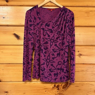 Narciso Rodriguez Design Nation Top Women's Size Large Asymmetrical Purple - Image 1 of 4