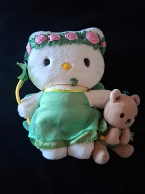 Sanrio Smiles 2000 Forest Fairy Hello Kitty w/Tiny Bear 8" Plush. - Image 1 of 4